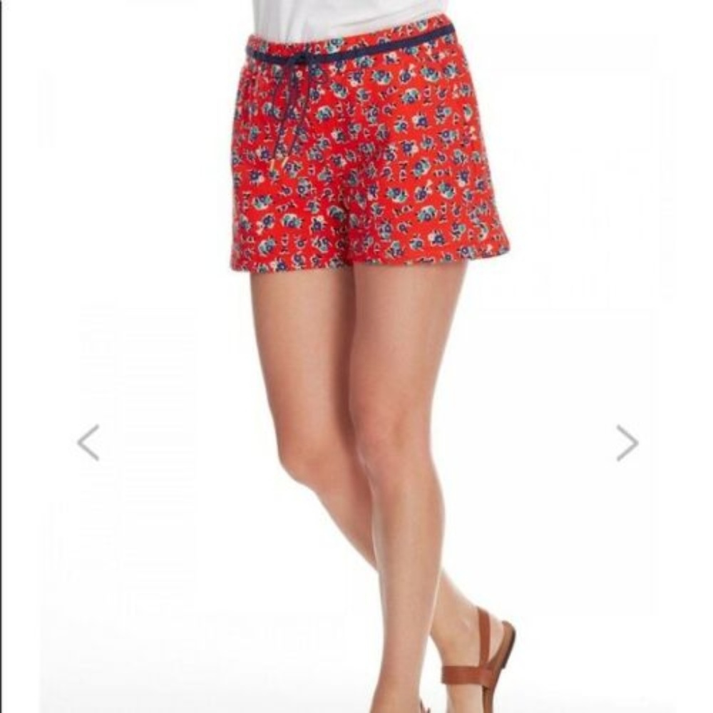 New Draper James Red Blue Georgia Knit Shorts - M - Picture 2 of 7